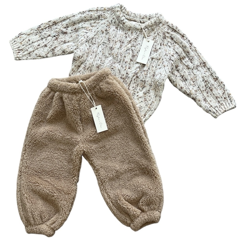 Rylee + Cru Cable‎ Knit Sweater Sherpa Jogger Pant Set 18-24 M NWT Fall Outfit